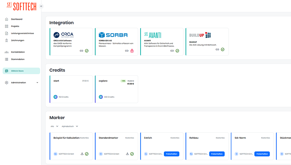 GRAVA connect – Schnittstellen und AVA-Anbindung