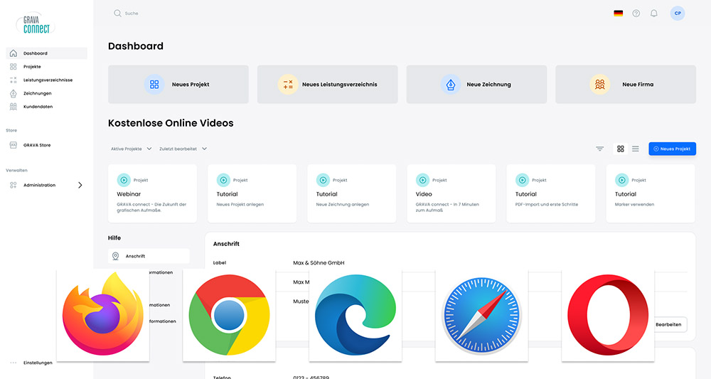 GRAVA connect – Ohne Installation direkt im Browser nutzbar