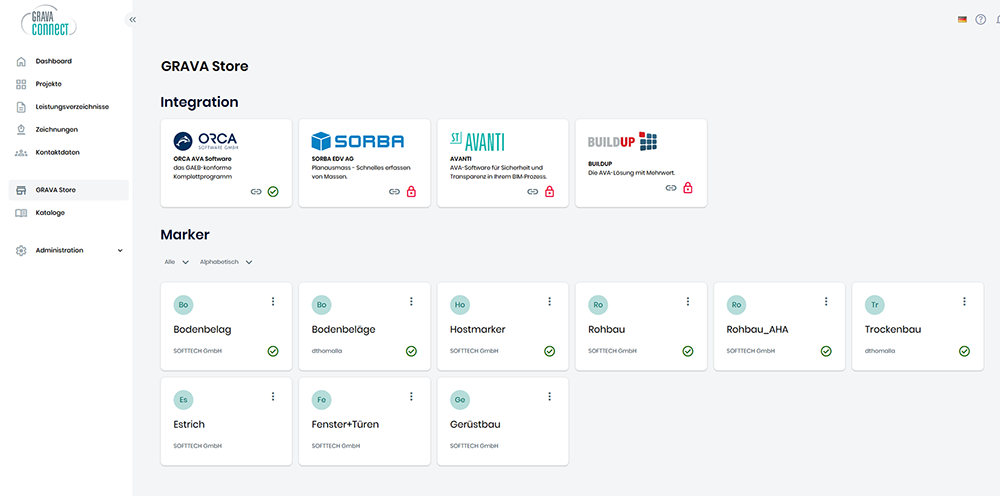 GRAVA connect – Integrationen und Anbindungen