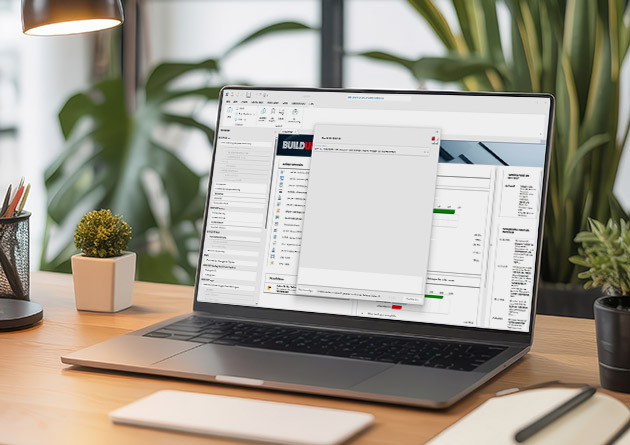 Laptop mit BUILDUP KI-Assistent