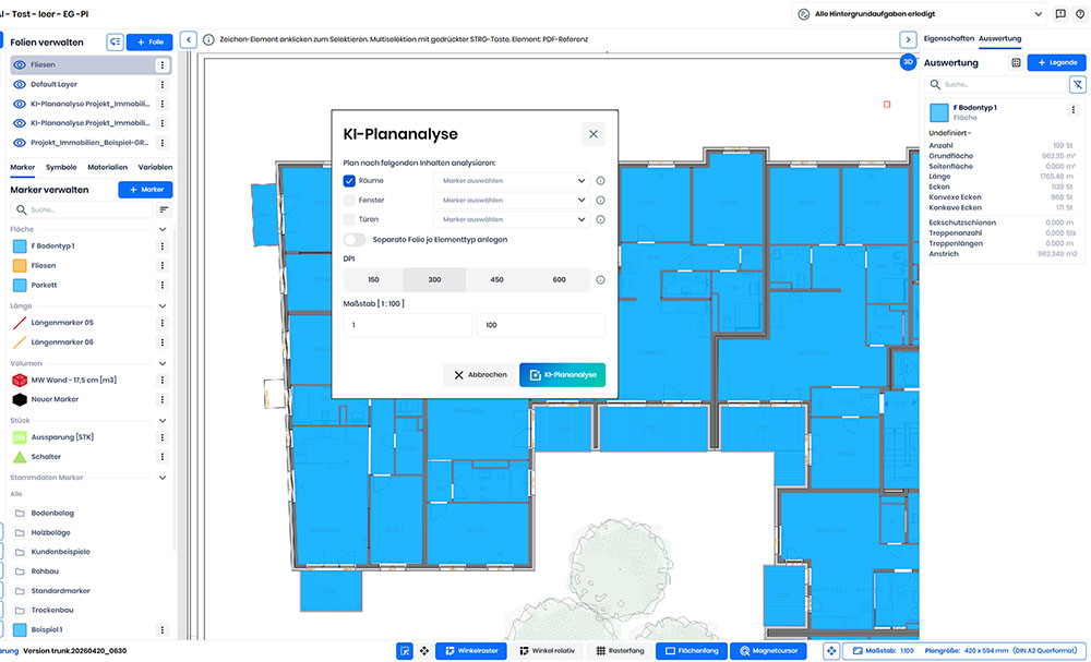 Screenshot: KI-Planalyse in GRAVA connect