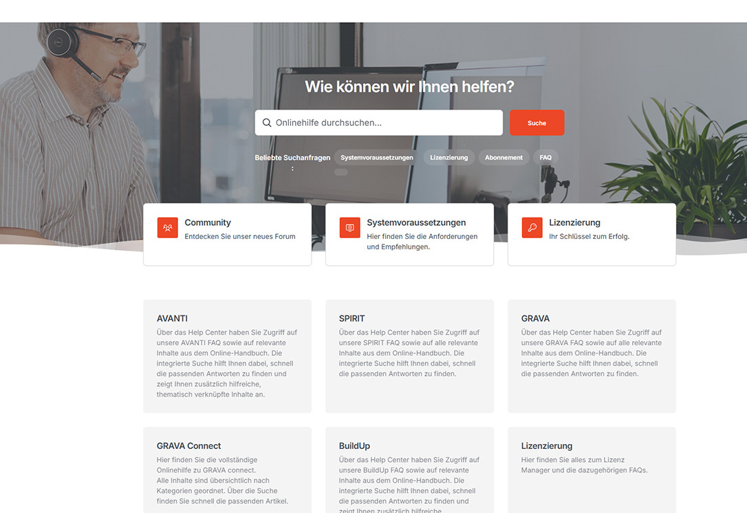 Screenshot des SOFTTECH Help Centers