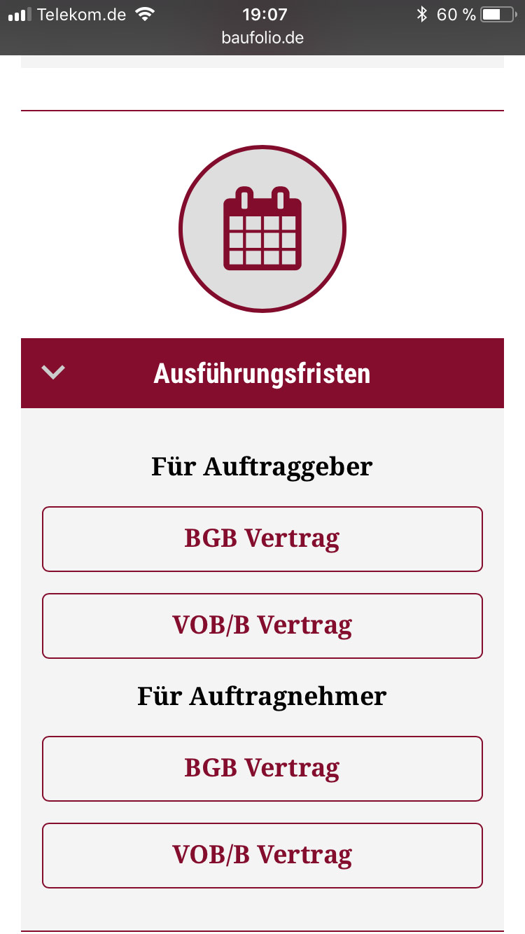 Screenshot: Ausführungsfristen