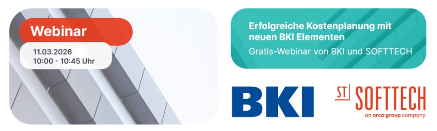 Erfolgreiche Kostenplanung mit neuen BKI Elementen – Webinar von BKI und SOFTTECH